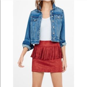 EXPRESS Faux Suede Tassel Skirt